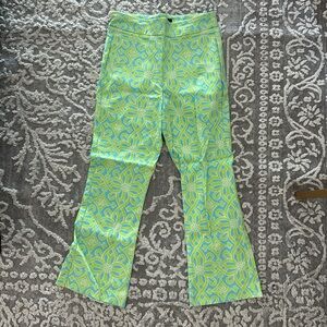 Tahari Green and Yellow Casual Bottoms with Retro Flair